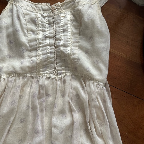 SOLD 70s Gunne Sax Sleeveless Midi Prairie Dress white Hippy Boho VTG - Picture 2 of 10